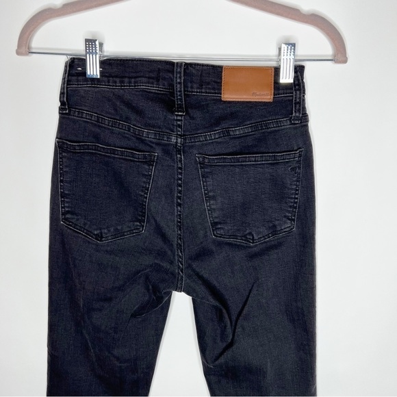 Madewell Cali Demi Boot Jeans Berkeley Black High Rise Frayed Hem Size 24 - Picture 6 of 12